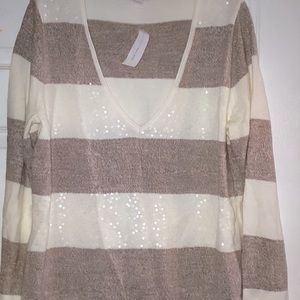 New York & Company off white and beige/tan sweater